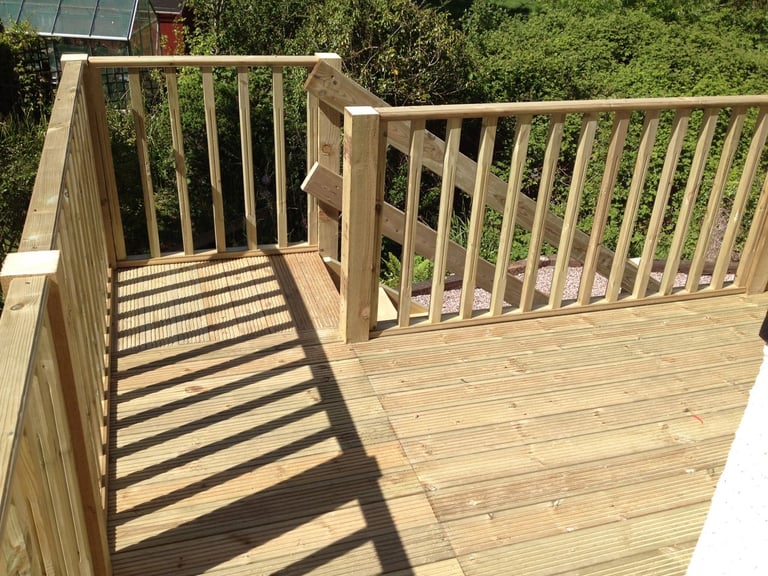 Timber decking completed by PC Landscaping in South Devon