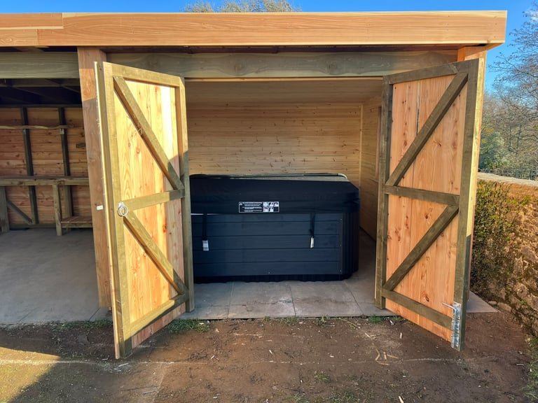 Timber garden room completed by PC Landscaping in South Devon